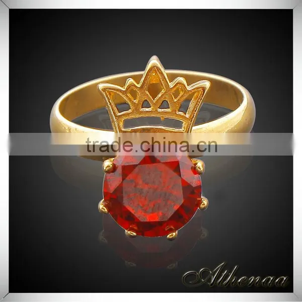 18K Gold Western Style Bling Zircon Crown Ring Latest Wedding Ring Designs photo-2