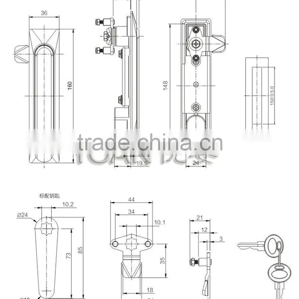 Safety Plane Cabinet Door Handle Lock for Steel Filling Cabinet photo-2
