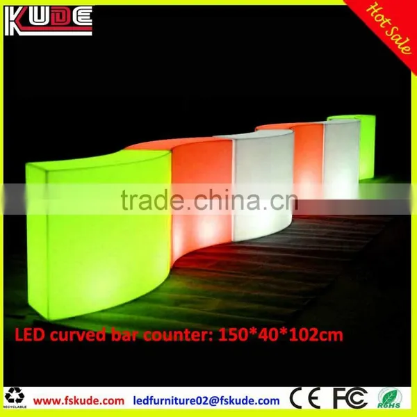 Led Light up Curves Bar Counter With LED RGB Light Changing photo-3