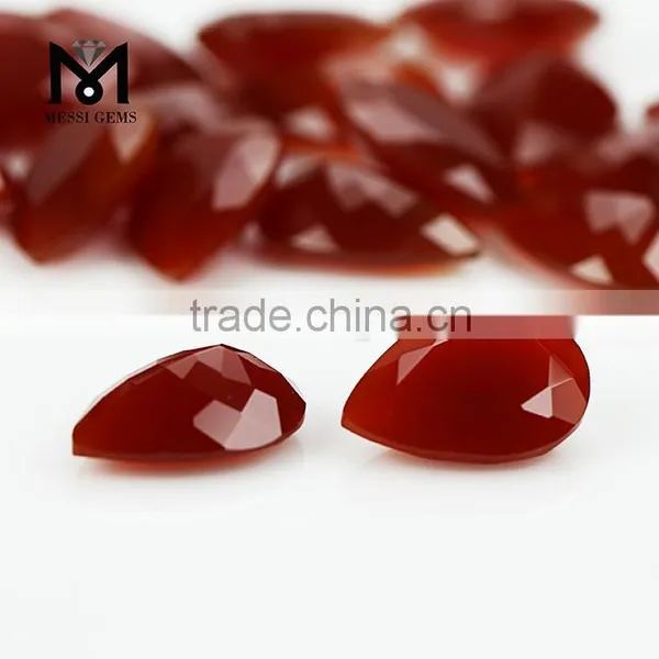 Wholesale Pear Machine Cut Natural Red Agate Gemstone Price photo-5