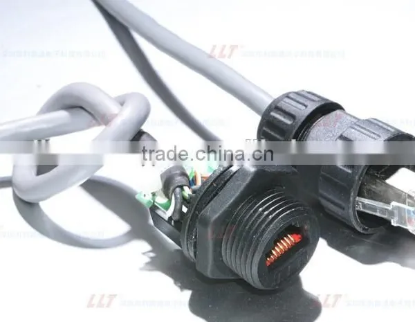 IP67 Waterproof RJ45 Plug and Socket Attached With CAT 5E Cable photo-2