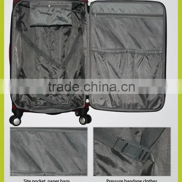1680D Black Fine Design Inside Trolley Travel Luggage Bag Set photo-6