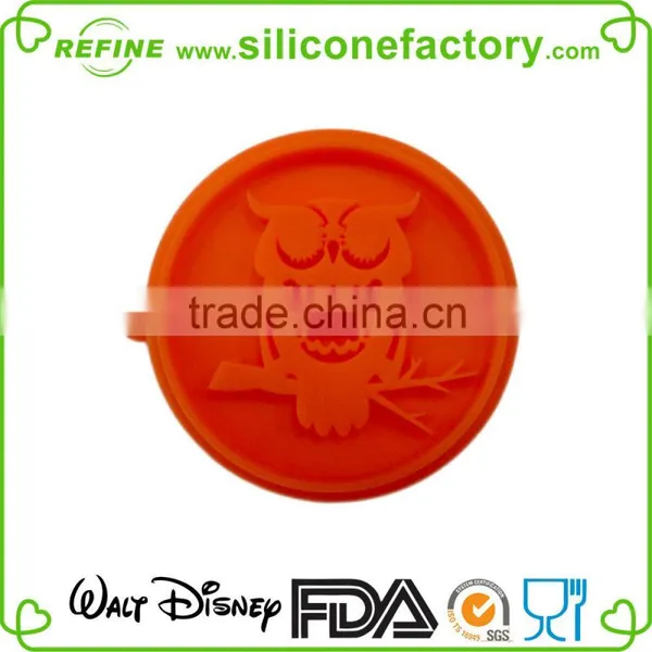 New Design Owl Shape Silicone Cookie Stamper, Biscuit Stamper With Wooden Handle photo-2