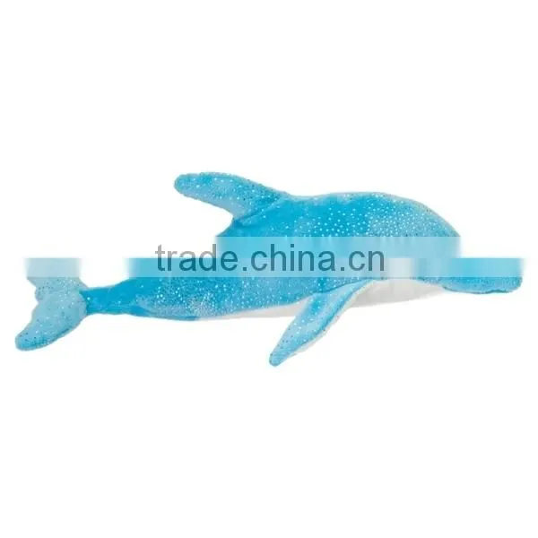 Manufactured Blue Dolphin Plush Logo Imprinted Customized Mascot Stuffed Wild Animal Toys