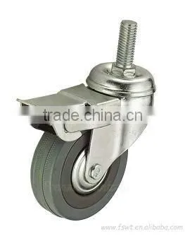 Industrial Gray PVC Stem Brake Caster photo-3