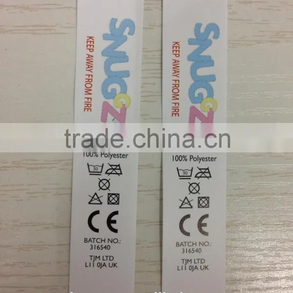 Satin Double Sides Silk Screen Printing Care Label,printing Size Garment Labels photo-5
