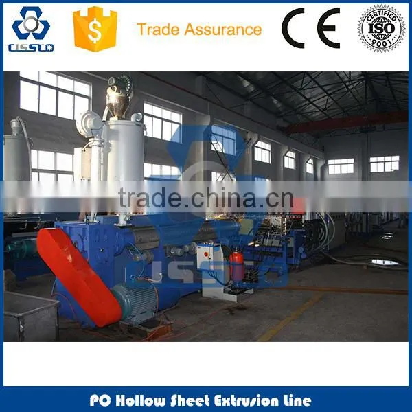 PC HOLLOW WAVING ROOF SHEET MAKING MACHINERY, POLYCARBONATE ROOF SHEET EXTRUDER LINE photo-2