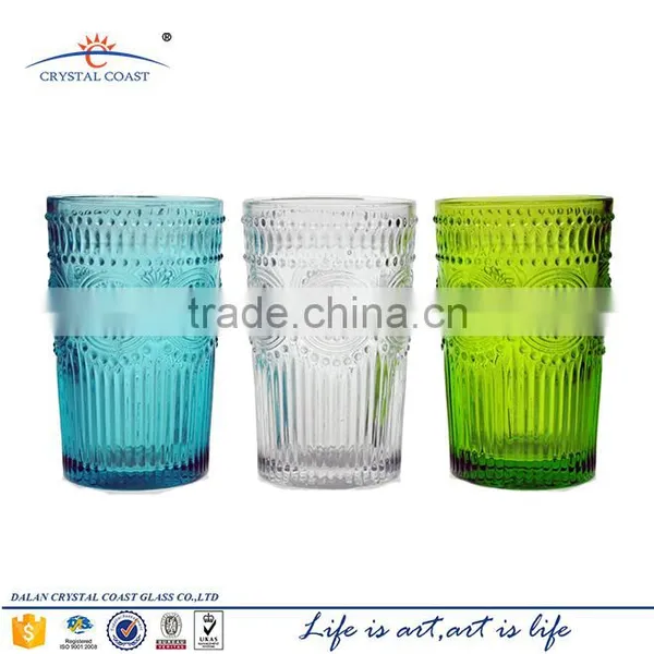 Antique Sunflower Round Colored Cocktail Glass photo-2