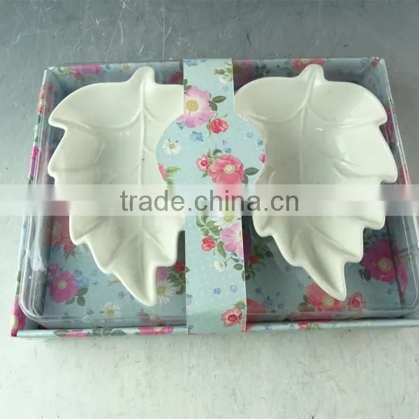 Maple Leaf Porcelain Dinnerware Serving Dishes / Olive Appetizer Serving Bowls photo-3