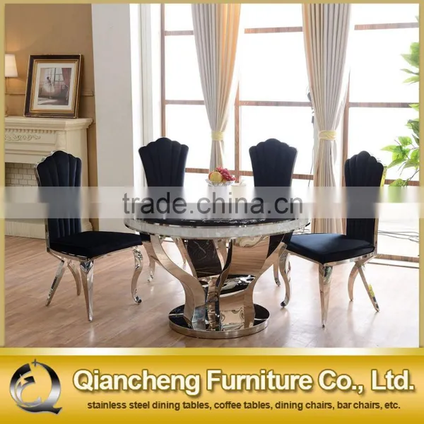 Marble Round Rotating Dining Table Set photo-4