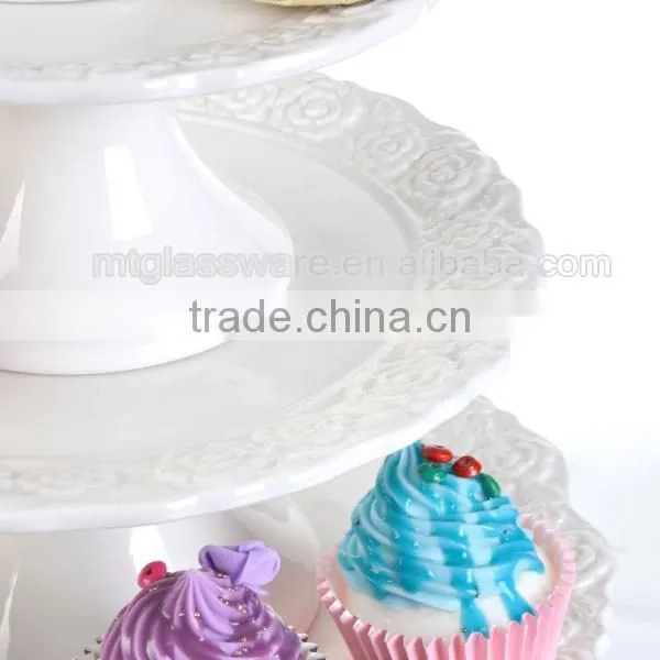 2015 New Promotion Color Ceramic Cake Plate Cake Holder Cake Stand for Wedding photo-3