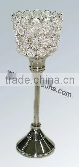 Crystal Candle Holder With Metal Stand for Wedding Decor photo-3