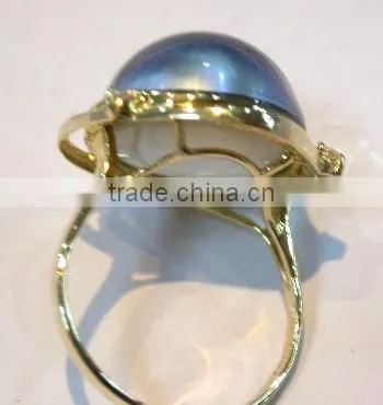 Beautiful Real Natural Pearl Ring Tahitian Pearl Ring photo-2
