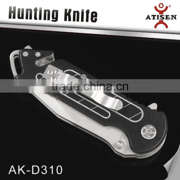 Unique Design Folding Hunting Knife 2 Blade With Aluminium Oxide Handle Outdoor EDC Tools photo-4
