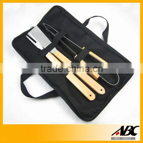 3pcs Wooden Handle Bbq Tools Set photo-3