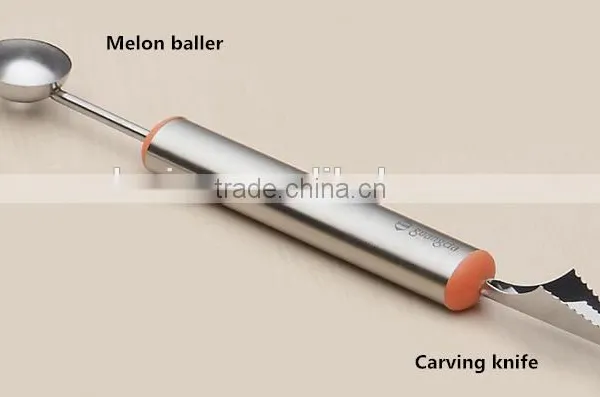 Multifunction Fruit Salad Tool , Melon Baller & Carving Knife photo-2