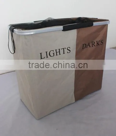 Home and Hotel Usage Double Laundry Sorter /2 Fashionable Light and Dark Basket for Laundry photo-2