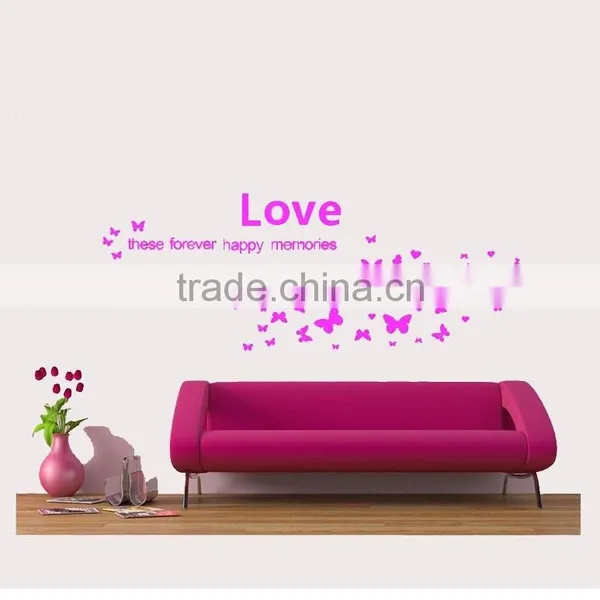 Fashion Decorative Circle DIY Wall Sticker , Butterfly Echoes Sitting Room Wall Stickers TV Setting Post photo-2