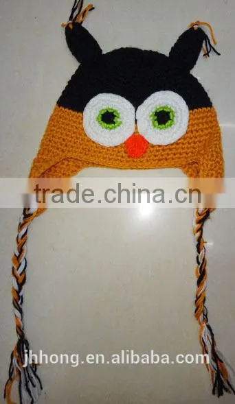 Children Winter Earflat Hat With Pigtails photo-3