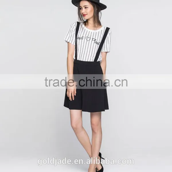 Fashion Style Suspender Skirt Black Mini Skirt Ladies Short Skirt Designs photo-2