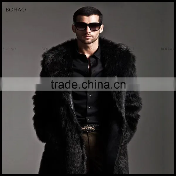 Gas Field Models Handsome Super Warm Imitative Fox Fur Man Long Wind Faux Fur Coat photo-2