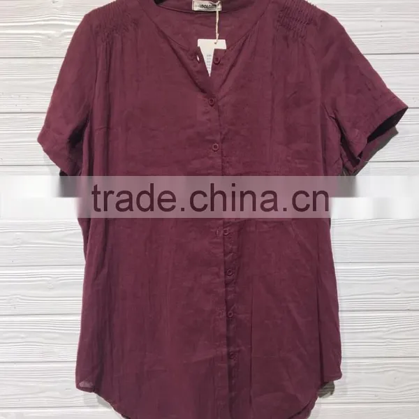GZY Stock Summer Cotton and Linen Blouse Women photo-6