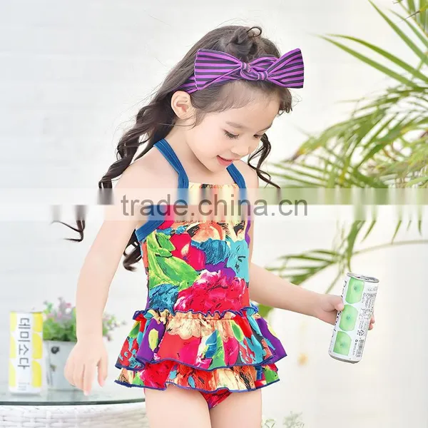 S60569B 2017 Fashion Cute Children's Swimsuit Dress Style Girls Swimwear photo-2