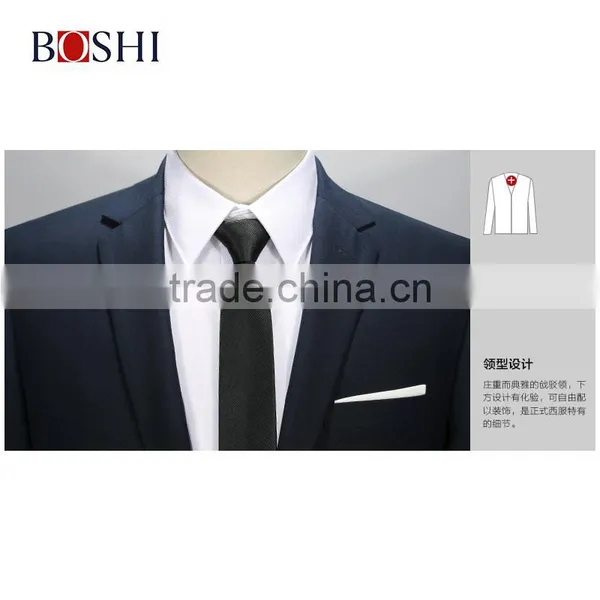 Bespoke China Men Suit Factory For Mens Men Navy Blue Slim Cut Business Suit photo-4