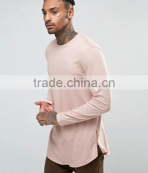 Guangzhou Shandao OEM Wholesaler Casual Summer Plain Dyed 200g 80% Cotton 20% Polyester Custom Long T Shirts photo-2