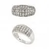 Classic Shiny Cover Cubic Zirconia Paved Engagement and Wedding Rings
