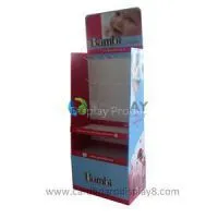 Baby Products Promotional Display With Peg Hooks and Shelves, Cardboard Promotional Displays