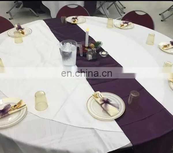 Fancy Banquet Decoration Blue Smooth Brocade Table Runner photo-2