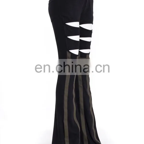 Steampunk Military Style Stretchy Natural Cotton Trousers photo-3