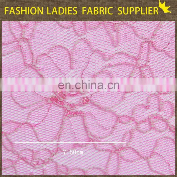 Soild Color Nice Flower High End Ladies Garment Nylon/cotton Lace Fabric photo-2