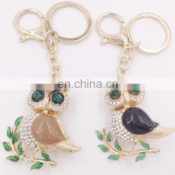 Cute Owl Keychain Rhinestone Purse Bag Pendant Charm Keyring Key Chain photo-3
