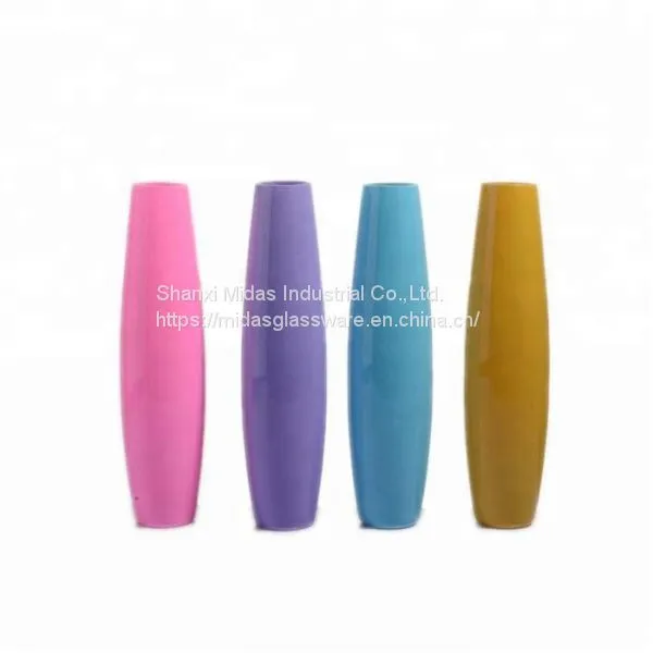 Home Decore Bullet Ceramic Shaped Paint Glass Vases Flower