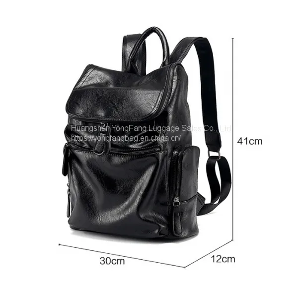 New Leather Casual Backpack Computer Bag photo-5